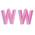 Ciondolo lettera W in ecopelle rosa con trama di cucitura 3D per portachiavi DIY - Rosa Rosso