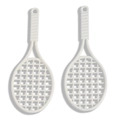 White tennis racket alloy pendant with anti-slip handle for DIY jewelry and keychains - White
