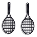 DIY black tennis racket pendant charm in matte finish for jewelry and keychains - Black