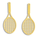 Bright yellow tennis racket alloy charms for DIY keychains and bag decorations - Yellow