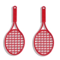DIY red tennis racket charm pendant crafted with colorful alloy and baking paint finish - Red