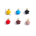 Set of six colorful enamel star pendants with gold rings and size measurements - Small Star (A7-149) / 10*7mm / Blue