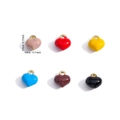 Macro view of colorful enamel heart charms in six vibrant colors with gold loops for DIY - Small Heart (A7-151) / 9*8mm / Blue