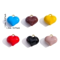 Colorful 1.2cm enamel heart charms set in six vibrant colors with gold metal rings - Large Heart (A7-150) / 12*12mm / Blue