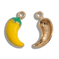 Alloy yellow chili pepper pendant charm for DIY jewelry bracelets and necklaces - Yellow/18*9mm/0.57g
