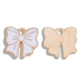 Colgante de lazo en esmalte blanco y chapado en oro para collares y pulseras DIY - Blanco