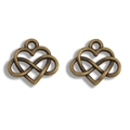 Vintage bronzen hart oneindigheid bedeltjes voor DIY halskettingen en handgemaakte armbanden - Antiek Brons