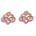 Ciondolo in lega oro rosa con cuore e simbolo infinito per creazione di gioielli - Oro rosa