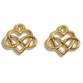 Ciondolo a cuore infinito dorato vintage per creazione di gioielli fai-da-te e artigianato - Oro Antico