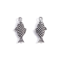 Vintage silver-tone alloy koi fish pendants for DIY necklace and bracelet jewelry making - Antique Silver