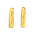 Golden alloy I LOVE BOOKS rectangular pendant charm for DIY necklaces and bracelets - Imitation Gold