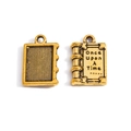 Antique gold storybook charm pendant with Once Upon A Time engraving for DIY jewelry - Antique Gold (18*12mm)