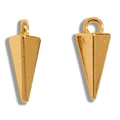 Golden alloy triangular cone pendants with top ring for DIY jewelry making - Imitation Gold