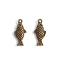 Pair of antique bronze koi fish charms in vintage alloy for DIY jewelry making - Antique Bronze