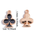 Detail of club-shaped poker pendant showing enamel finish and dimensions 1.4x1cm - Black Club Shape Style (A7-248)