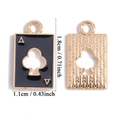 Detailed front and back view of ace of clubs poker charm with black enamel and gold finish - Black Ace of Clubs Style (A7-246)