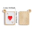 Minimalist Ace of Hearts poker pendant charm in gold plated alloy for DIY jewelry making - Ace of Hearts Style (A7-251)