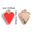 Red heart enamel playing card charm in gold-plated alloy for DIY jewelry making - Red Heart Shape Style (A7-247)