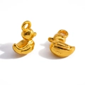 Cute 3D little duck pendant in polished gold alloy for DIY jewelry necklace bracelets - Imitation Gold