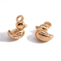 3D golden duck charms in polished metal finish for DIY jewelry necklaces and bracelets - KC Gold