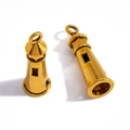 Pair of retro lighthouse charms in gold finish for DIY jewelry necklaces and bracelets - Antique Gold / 25*8mm