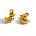 DIY gold 3D duck metal charms for making handmade jewelry necklaces and bracelets - Antique Gold