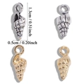 Mini conch shell jewelry pendants in gold and silver finish for DIY crafting - Conch (A7-114) / Antique Silver