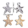 Mini sea star alloy pendant for DIY jewelry in gold and silver finish 1.5cm - Starfish (A7-116) / Antique Silver