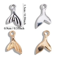 Mini whale tail pendants in gold and silver finish for DIY jewelry making - Whale Tail (A7-117) / Antique Silver
