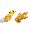 DIY gold bear charms with hammer texture for necklaces and earrings, set of two - Imitation Gold