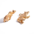 DIY colorful alloy 3D bear charms in golden finish with rings for necklace making - KC Gold
