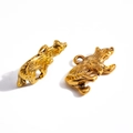 Golden alloy 3D bear charms with vintage black textures for DIY jewelry making - Antique Gold