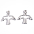 Hollow dove of peace bird pendants in silver finish for DIY jewelry making sets - Antique Silver