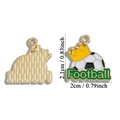 Soccer ball charm with yellow crown and green Football text in enamel alloy style - Crown Soccer Ball Style (A7-187)