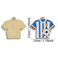 Blue and white striped enamel football jersey pendant charm for DIY jewelry and keychains - Soccer Jersey Style (A7-188)