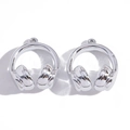 Polished silver headphones charm pendant for DIY jewelry and bag accessory - Silver