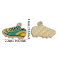 Soccer shoe charm for DIY jewelry in green and yellow enamel with golden finish - Mini Soccer Cleat Style (A7-191)