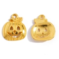 Goldener Halloween Kürbis Anhänger aus Legierung für DIY Halsketten und Ohrringe - 19*16mm / Goldimitat