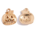 Goldene Halloween Kürbis-Anhänger aus Legierung für DIY Halsketten und Ohrringe - 19*16mm / KC Gold