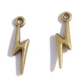 Par de colgantes de rayo dorado vintage para creación de collares y pendientes DIY - Bronce Antiguo