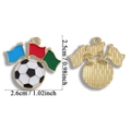 Soccer ball alloy charms with colorful flag accents and gold-tone metal backing - Soccer Ball with Flags Style (A7-195)