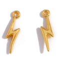 Colgantes de rayo en metal dorado con anillas para creación de joyería DIY - Imitación de Oro