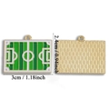 Enameled soccer field alloy pendant with gold textured back, 3x2.4cm size - Soccer Pitch Style (A7-196)