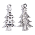 Vintage Silberne Weihnachtsbaum-Anhänger aus Metall mit Stern-Design für DIY Schmuck - Altsilber Weihnachtsbaum / Einzelstück