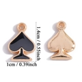 Golden ace of spades charm with black oil drip finish for DIY jewelry crafts - Black Spade Shape Style (A7-249)