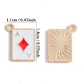 Golden Ace of Diamonds poker charm with white enamel for DIY jewelry making - Ace of Diamonds Style (A7-252)