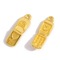 Gouden vintage klaptelefoon bedeltjes met hart en beer details voor DIY sieraden - Imitatiegoud