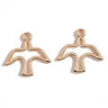 Golden bird silhouette hollow pendant with minimalist flying peace dove design for DIY jewelry - KC Gold