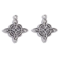 Colgantes de nudo celta vintage plateados para crear collares y pendientes de joyería - Plata antigua / 28*25mm