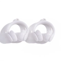 Pair of glossy white acrylic headphone charms for DIY bag keychains and jewelry - White